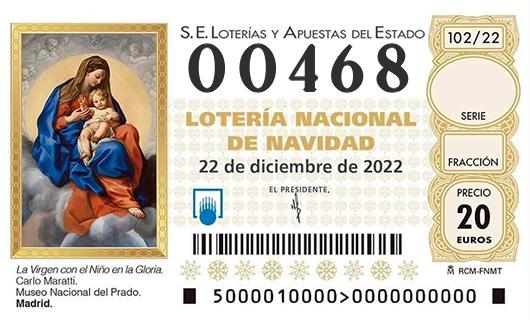 Numero 00468 loteria de navidad