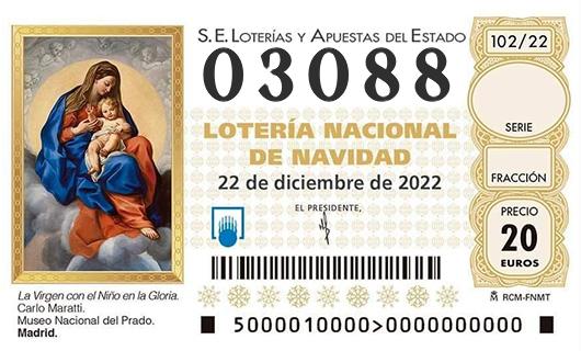 Numero 03088 loteria de navidad