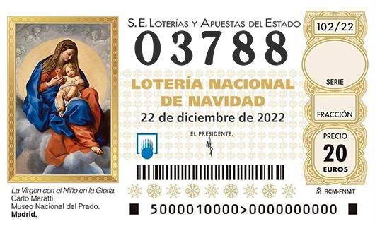 Numero 03788 loteria de navidad