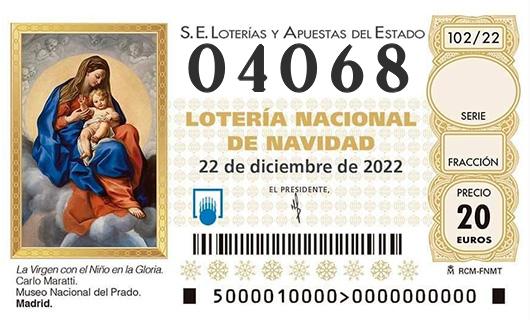 Numero 04068 loteria de navidad