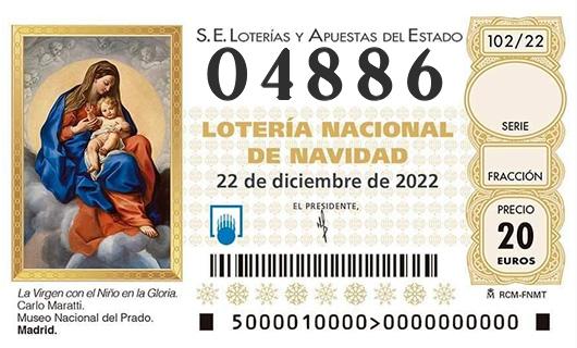 Numero 04886 loteria de navidad