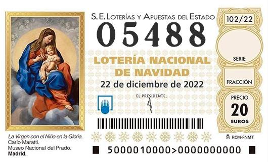 Numero 05488 loteria de navidad