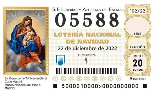Numero 05588 loteria de navidad