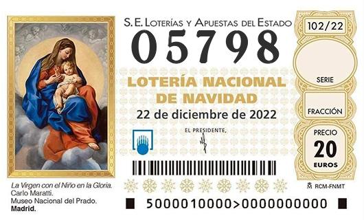 Numero 05798 loteria de navidad