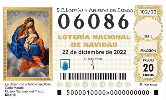 Numero 06086 loteria de navidad