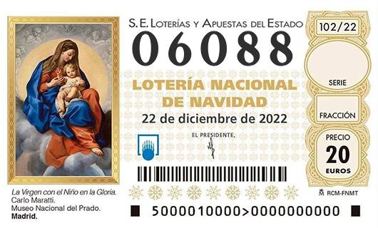 Número 06088 loteria de navidad