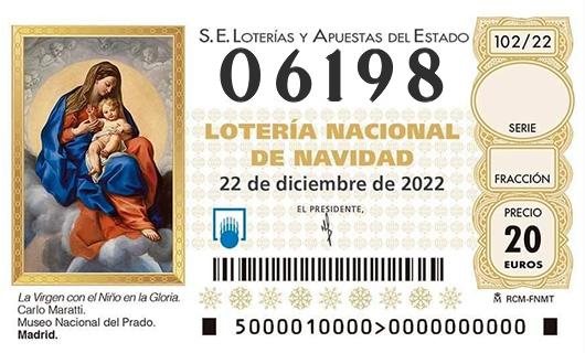 Numero 06198 loteria de navidad