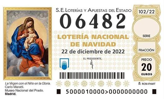 Numero 06482 loteria de navidad
