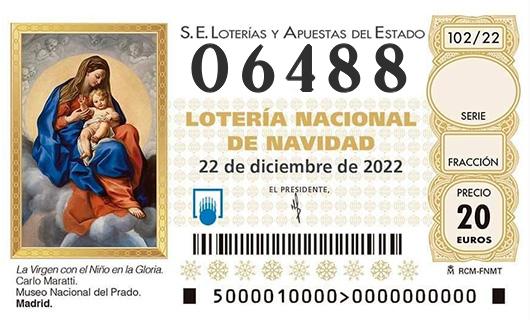Numero 06488 loteria de navidad