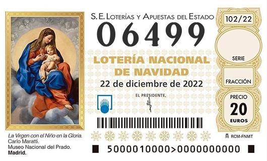 Numero 06499 loteria de navidad