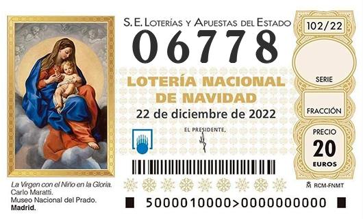 Numero 06778 loteria de navidad