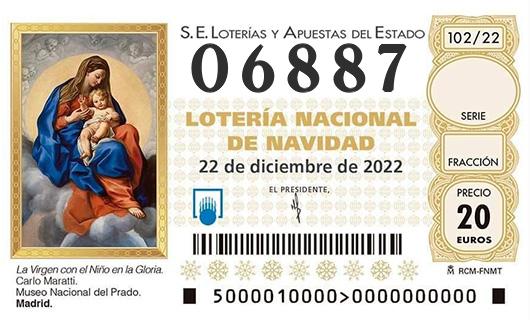 Número 06887 loteria de navidad