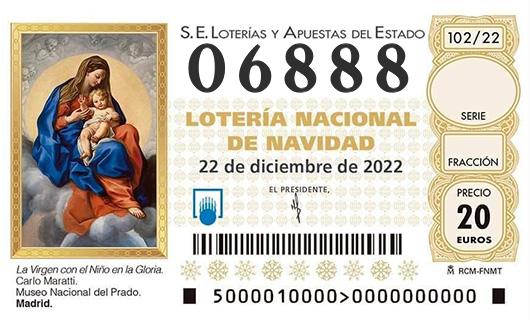 Número 06888 loteria de navidad
