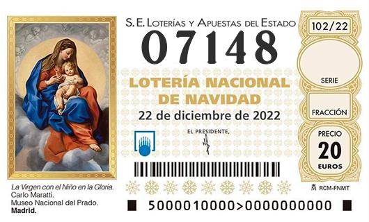 Numero 07148 loteria de navidad