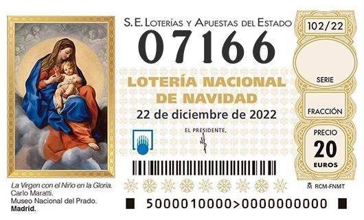 Numero 07166 loteria de navidad