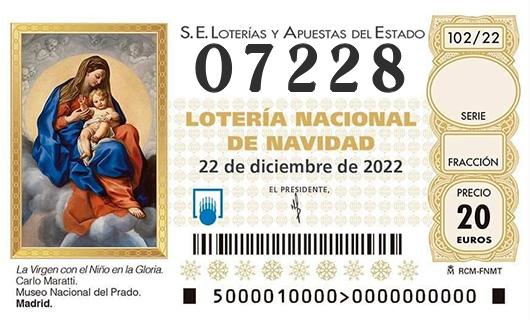 Numero 07228 loteria de navidad
