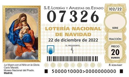 Número 07326 loteria de navidad