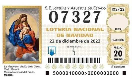 Numero 07327 loteria de navidad