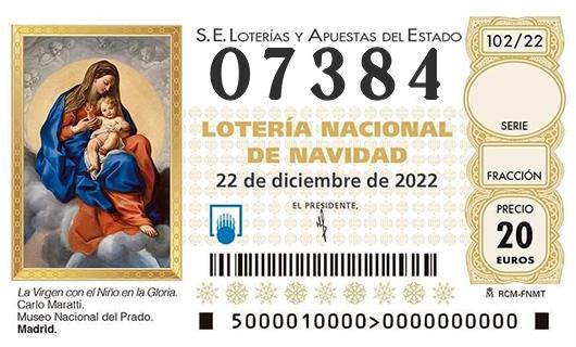 Número 07384 loteria de navidad