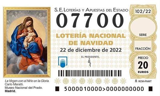 Numero 07700 loteria de navidad