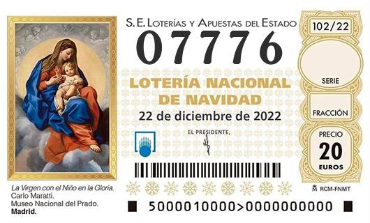 Número 07776 loteria de navidad