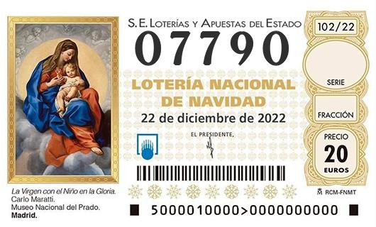 Número 07790 loteria de navidad