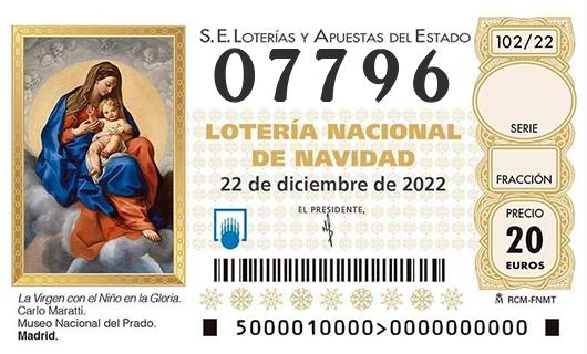 Número 07796 loteria de navidad