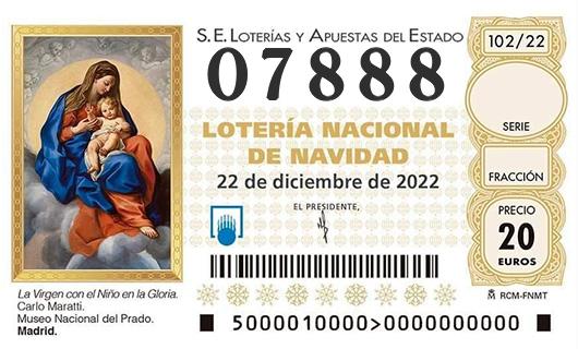 Número 07888 loteria de navidad