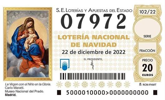 Número 07972 loteria de navidad