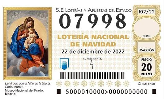 Numero 07998 loteria de navidad