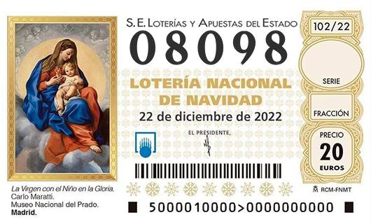 Numero 08098 loteria de navidad