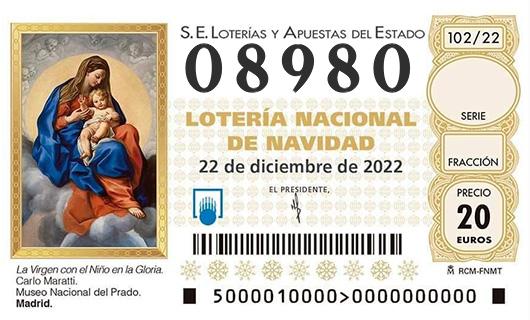 Numero 08980 loteria de navidad