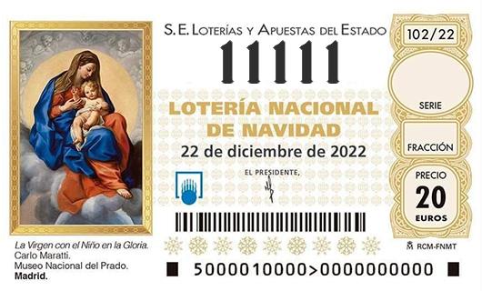 Numero 11111 loteria de navidad