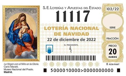 Numero 11117 loteria de navidad