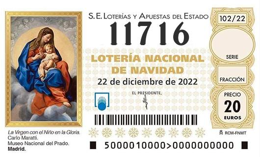 Número 11716 loteria de navidad