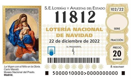 Número 11812 loteria de navidad
