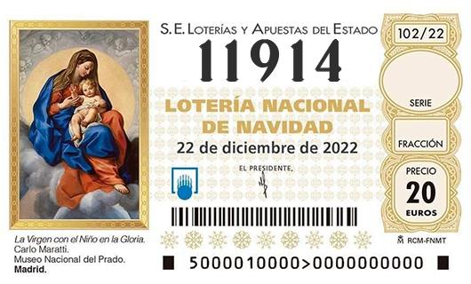 Número 11914 loteria de navidad