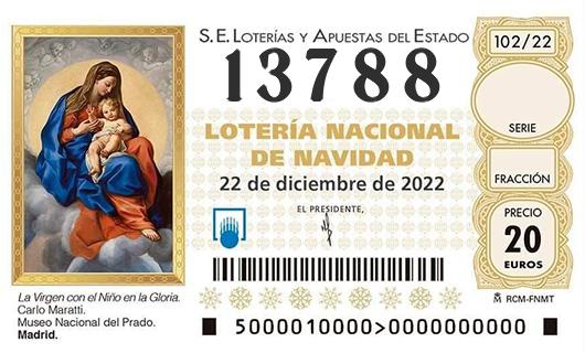 Numero 13788 loteria de navidad