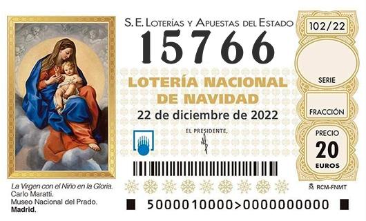Número 15766 loteria de navidad