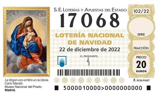 Número 17068 loteria de navidad