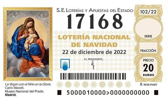 Numero 17168 loteria de navidad