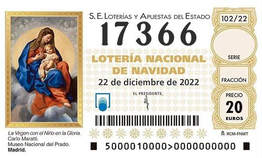 Número 17366 loteria de navidad