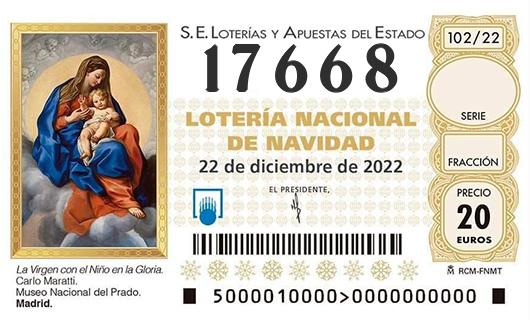 Número 17668 loteria de navidad