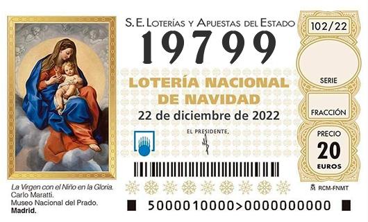 Número 19799 loteria de navidad
