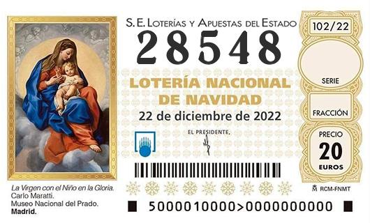 Número 28548 loteria de navidad