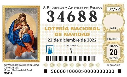 Número 34688 loteria de navidad