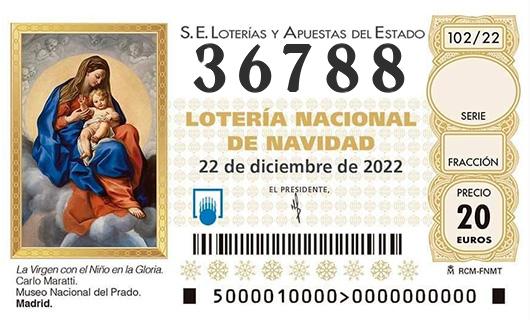 Número 36788 loteria de navidad