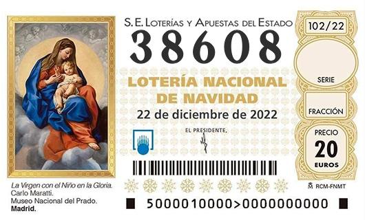 Número 38608 loteria de navidad