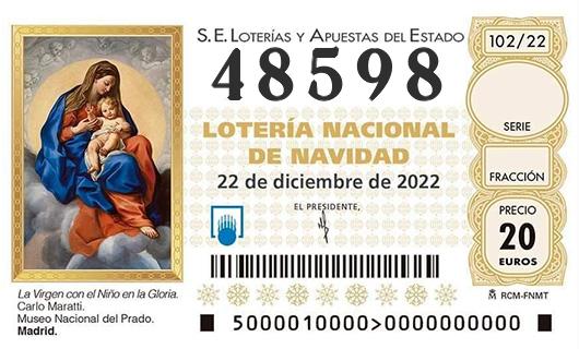 Número 48598 loteria de navidad