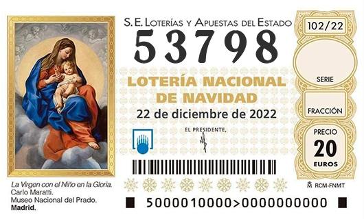 Número 53798 loteria de navidad